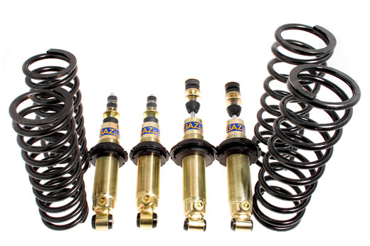 GAZ Front and Rear Shock Absorber Kit with Heavy Duty Springs - Ride/Height Adjustable - Dolomite - RT1277GAZ